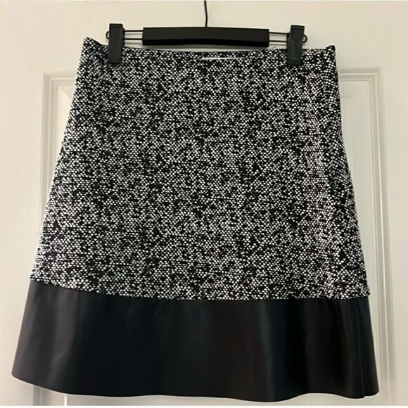 NWOT Michael Kors Black White Tweed Skirt Sz S - Picture 5 of 5